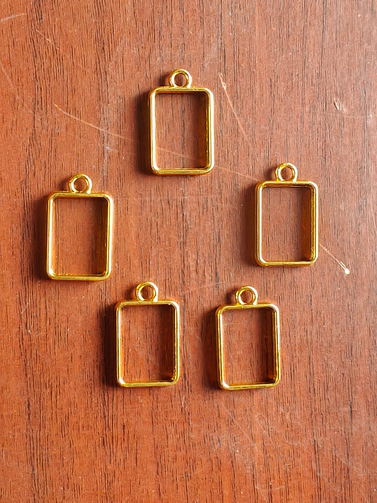 Small Rectangle pendant bezel - pack of 5