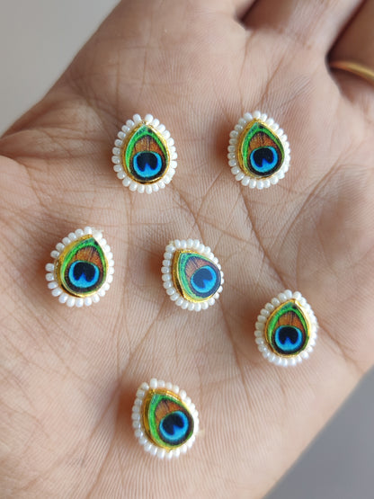 Peacock pearl charms