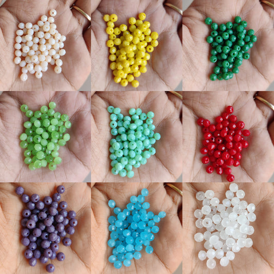 Diamond cut colourful beads small for Bracelet / Rakhi Making