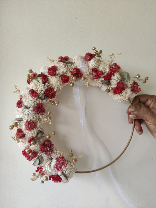 Decorated hoop - Maroon & white