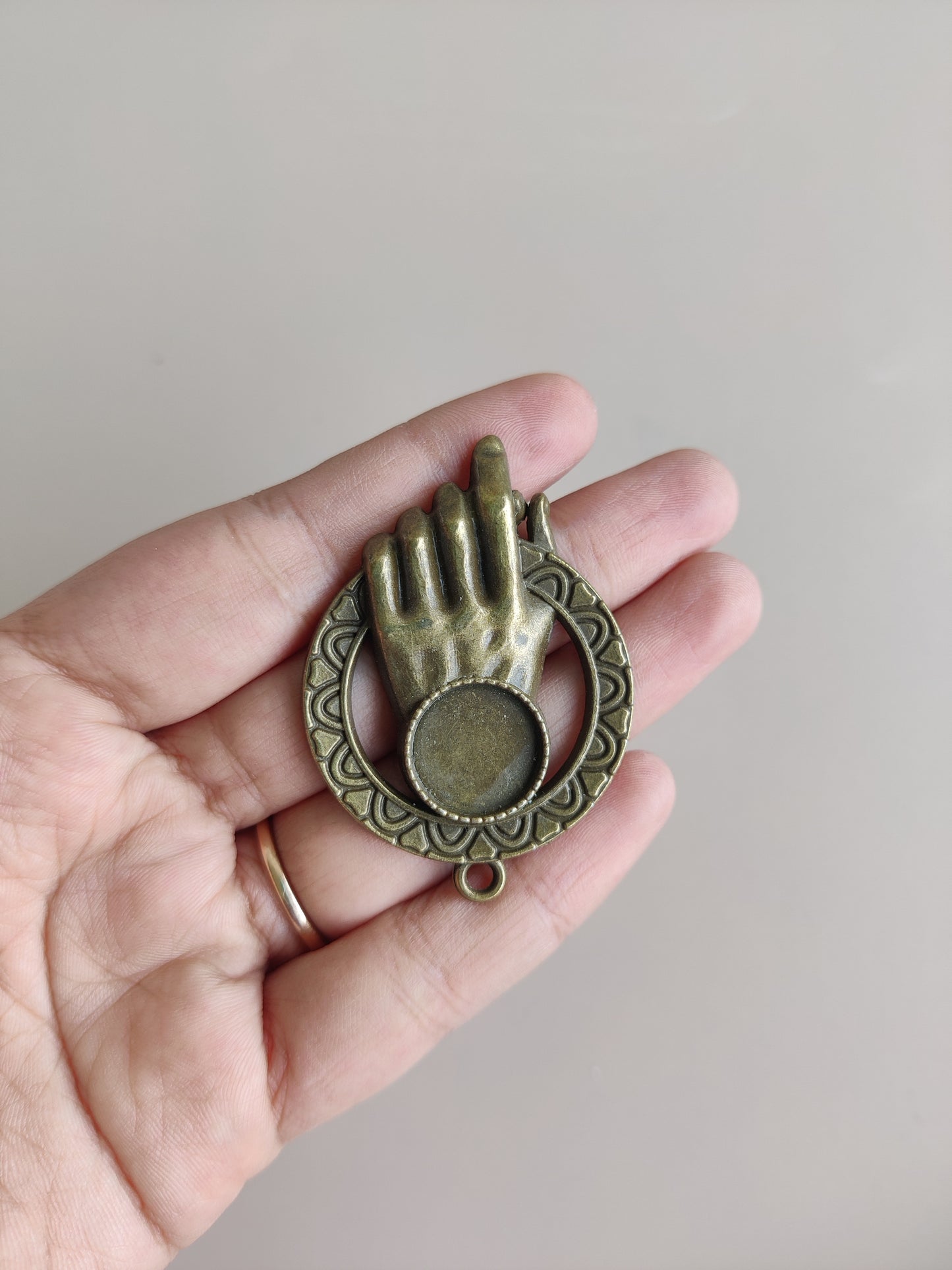 Vintage / Antique Bezel pendant- U