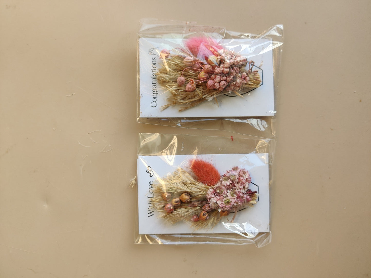 Flower bunch, gift card, flower bouquet - pink