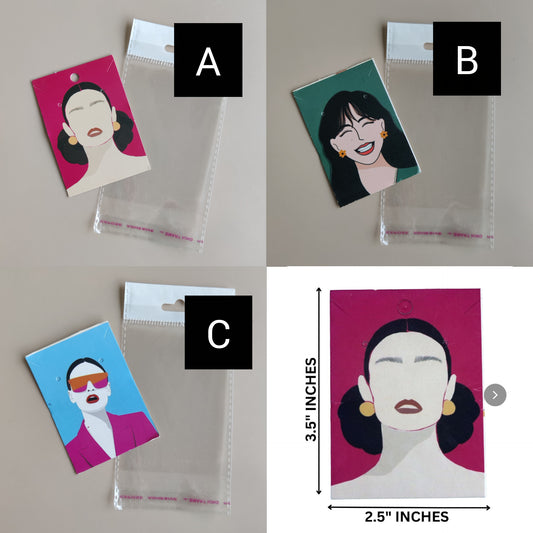 Jewelry packaging card with cover - E